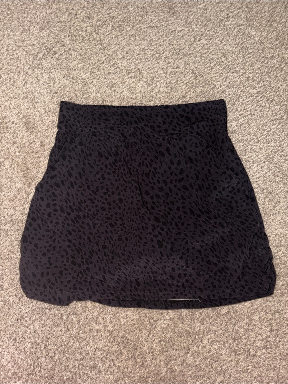 Women's Black Textured Skort - Everyday Pull-On Style